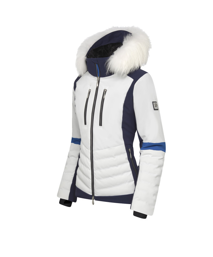 Veste ski femme capuche fourrure sale