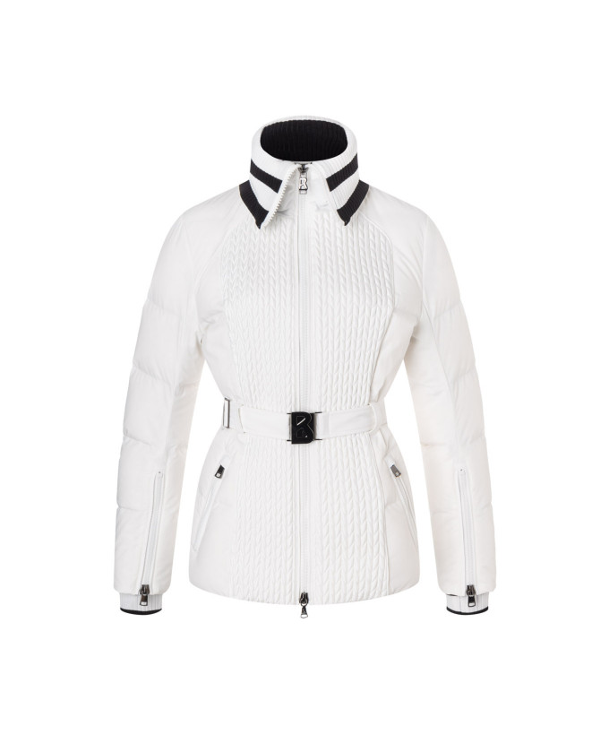 White belted outlet ski jacket