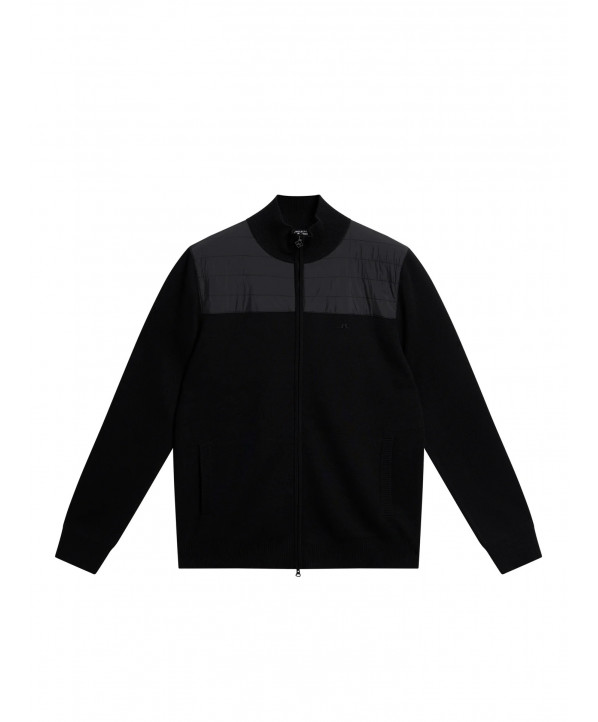 ski shop Paris : Lindeberg Bridge tech wool Men's sweatshirt  Gender:Men Couleur:Black 