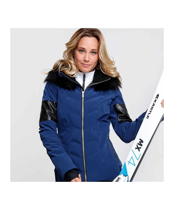 manteau ski femme bleu marine